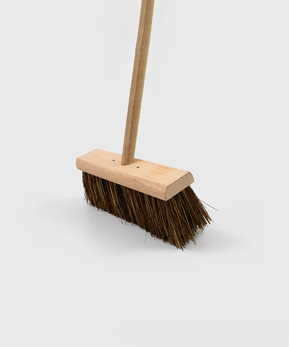 Everyday Wooden Yard Broom With Handle - Stiff